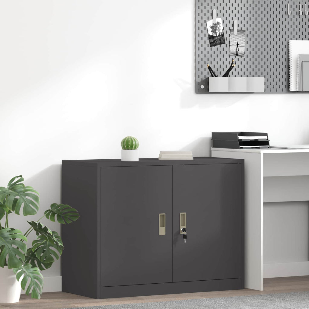 vidaXL Szafka do przechowywania Czarny 90 x 40 x 70 cm Stal