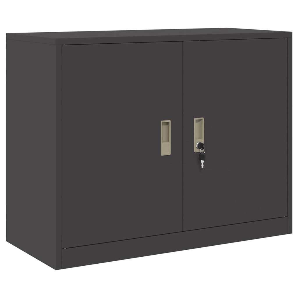 vidaXL Szafka do przechowywania Czarny 90 x 40 x 70 cm Stal
