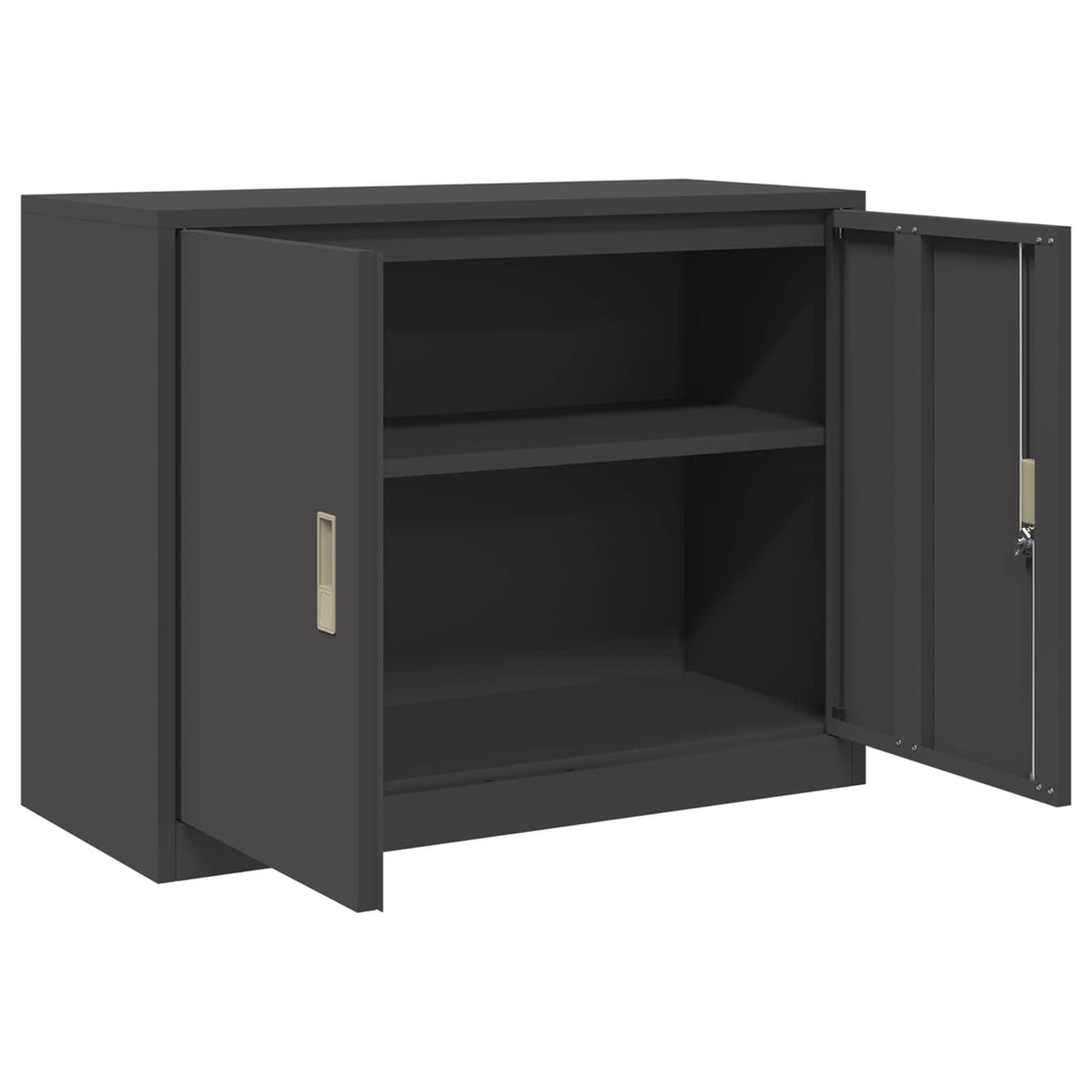 vidaXL Szafka do przechowywania Czarny 90 x 40 x 70 cm Stal