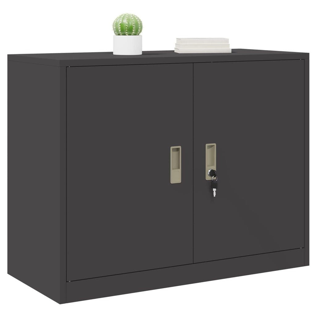 vidaXL Szafka do przechowywania Czarny 90 x 40 x 70 cm Stal