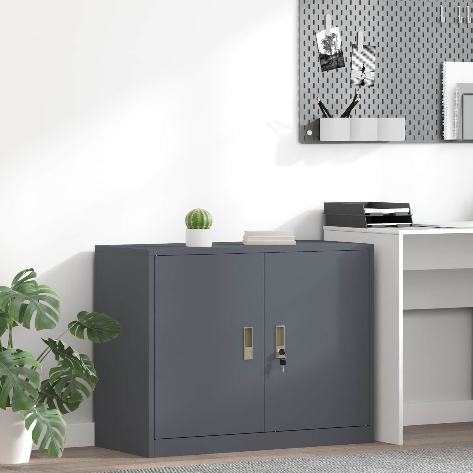 vidaXL Szafka do przechowywania Antracyt 90 x 40 x 70 cm Stal