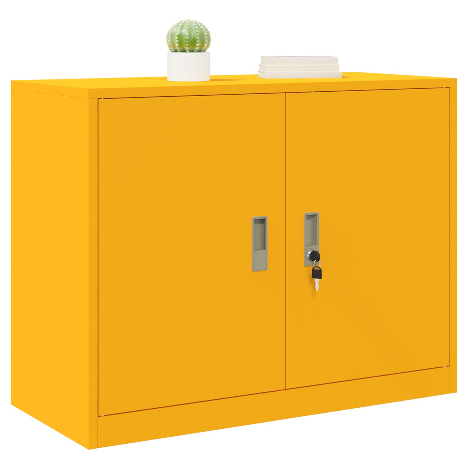 vidaXL Szafka do przechowywania Musztardowy Żółty 90 x 40 x 70 cm Stal