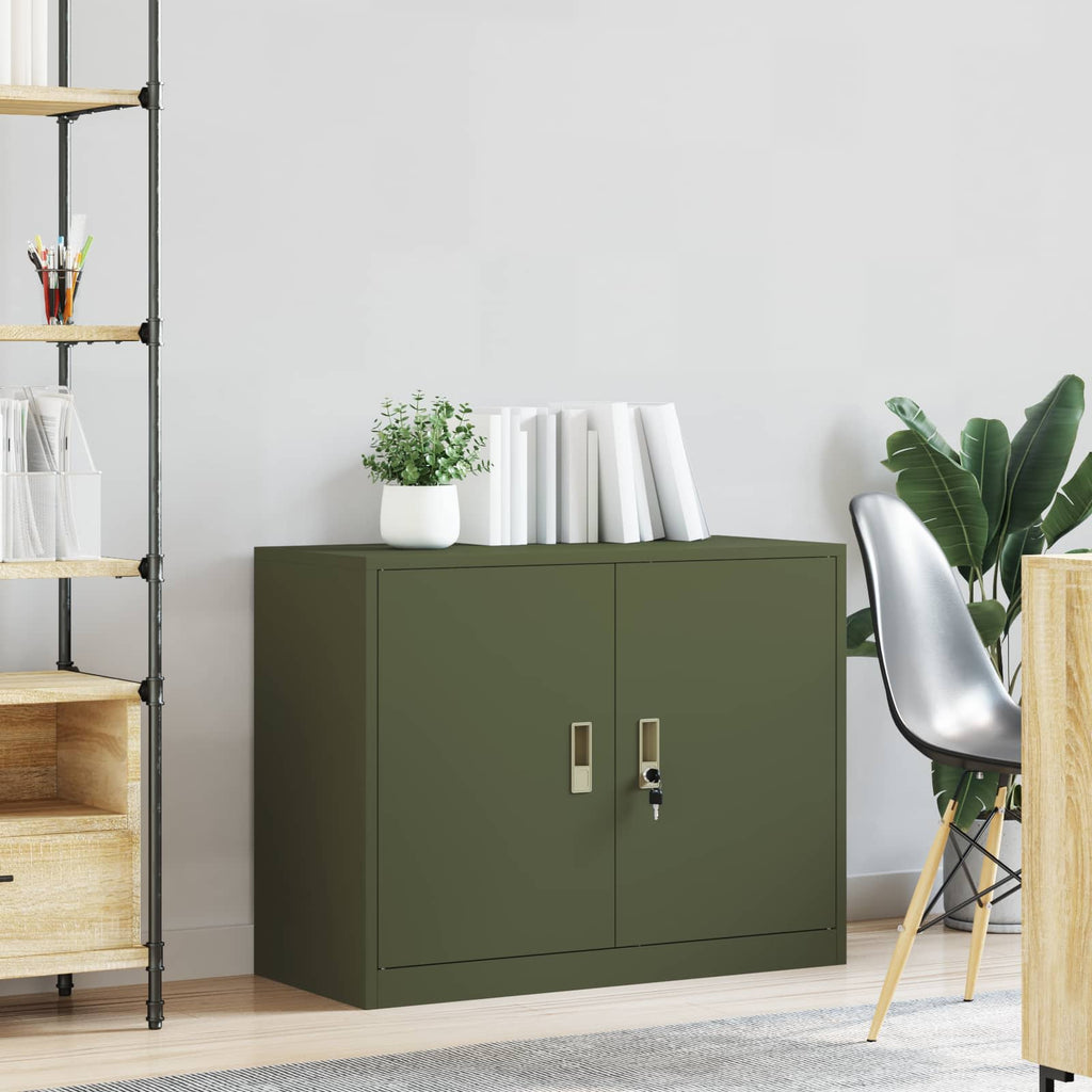 vidaXL Szafka do przechowywania Zielony oliwkowy 90 x 40 x 70 cm Stal