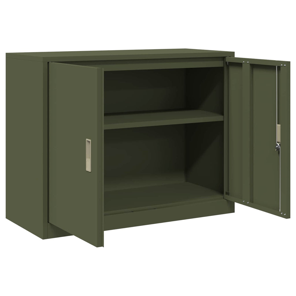 vidaXL Szafka do przechowywania Zielony oliwkowy 90 x 40 x 70 cm Stal