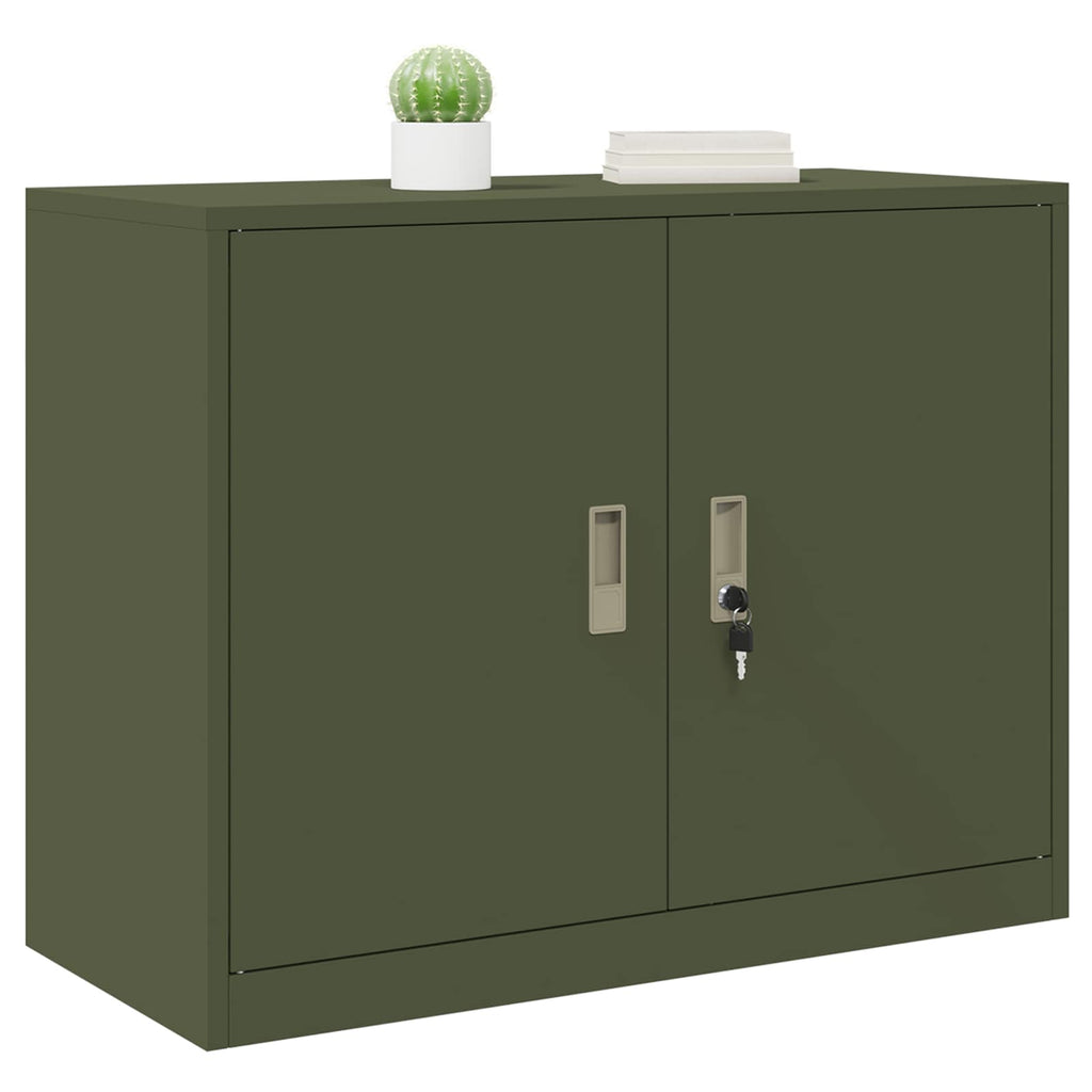 vidaXL Szafka do przechowywania Zielony oliwkowy 90 x 40 x 70 cm Stal