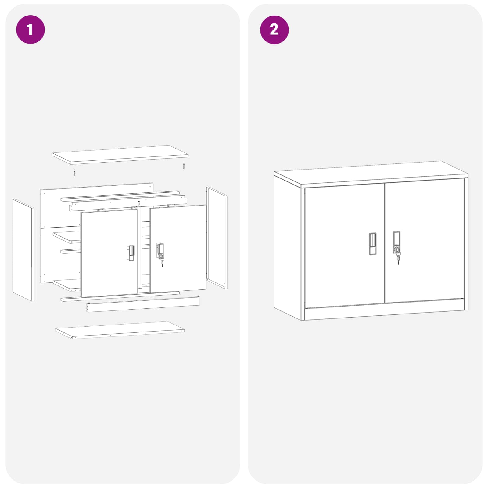 vidaXL Szafka do przechowywania Biały 90 x 40 x 70 cm Stal