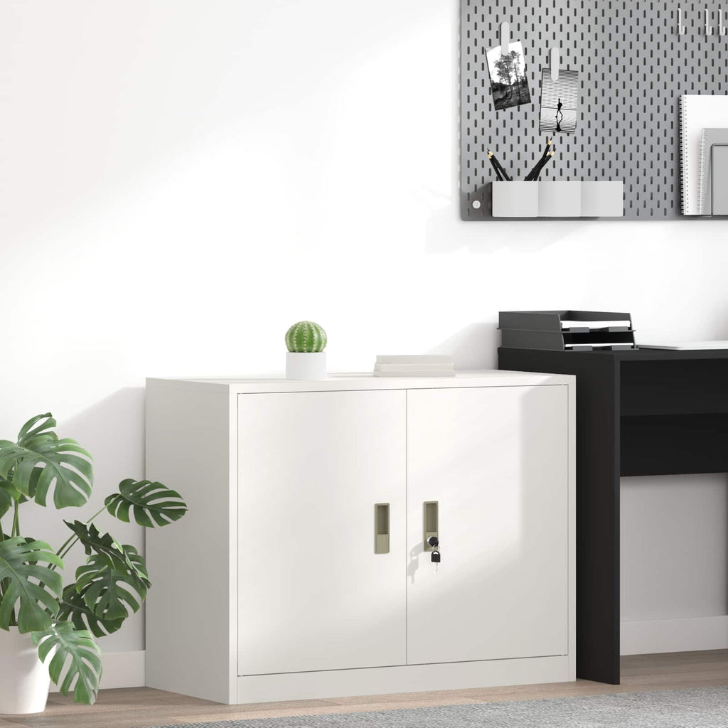 vidaXL Szafka do przechowywania Biały 90 x 40 x 70 cm Stal