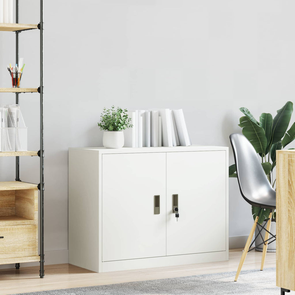 vidaXL Szafka do przechowywania Biały 90 x 40 x 70 cm Stal