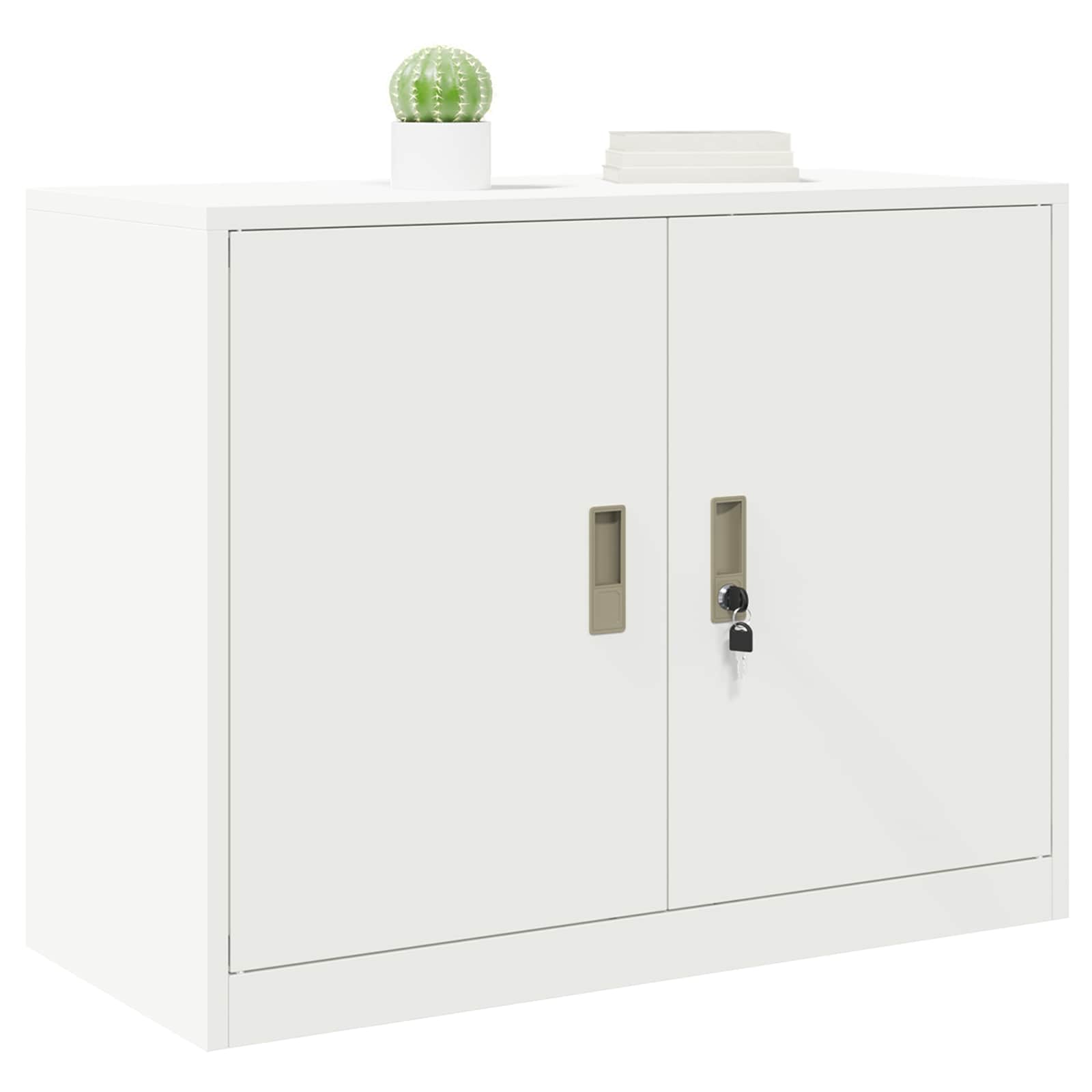 vidaXL Szafka do przechowywania Biały 90 x 40 x 70 cm Stal