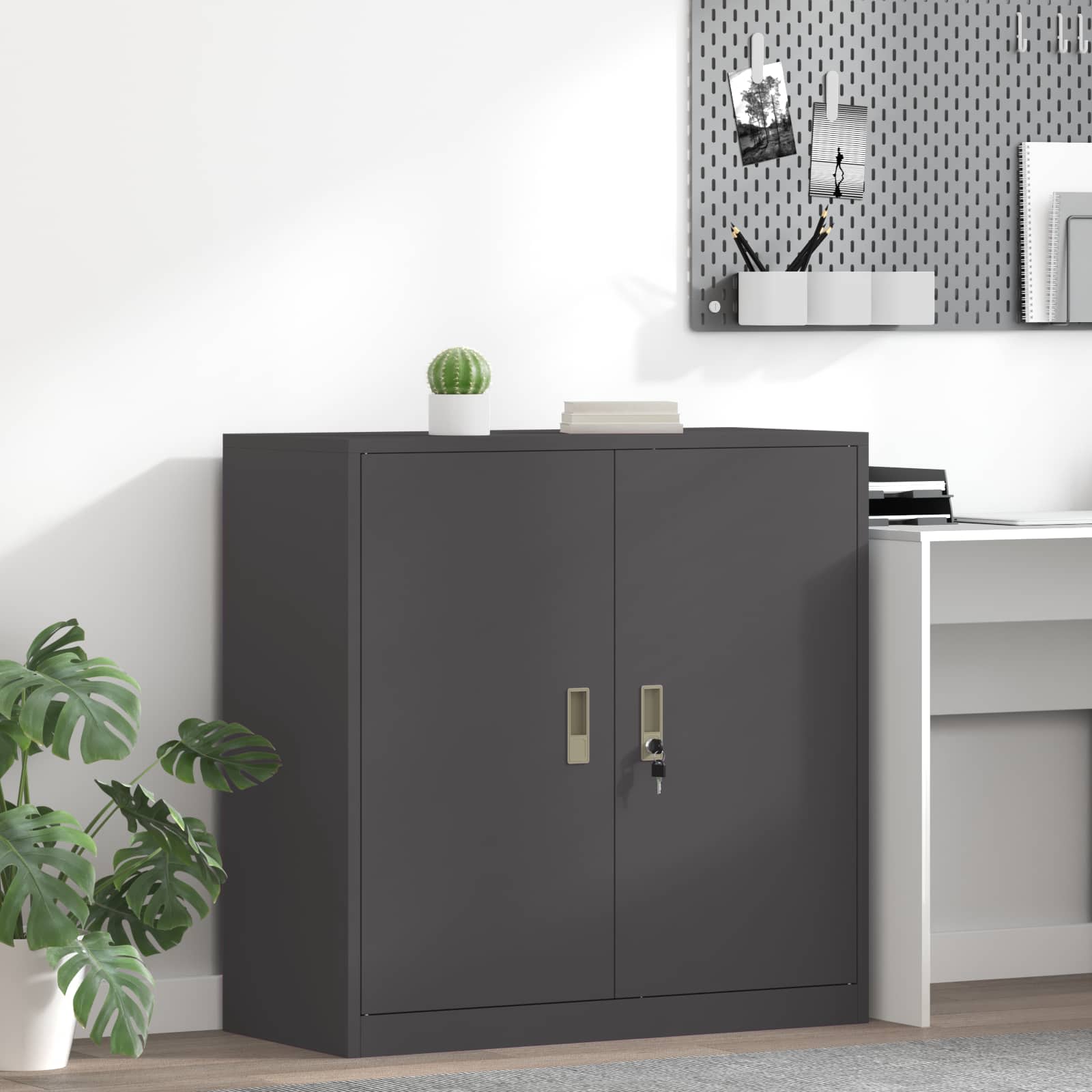 vidaXL Szafka do przechowywania Czarny 90 x 40 x 90 cm Stal