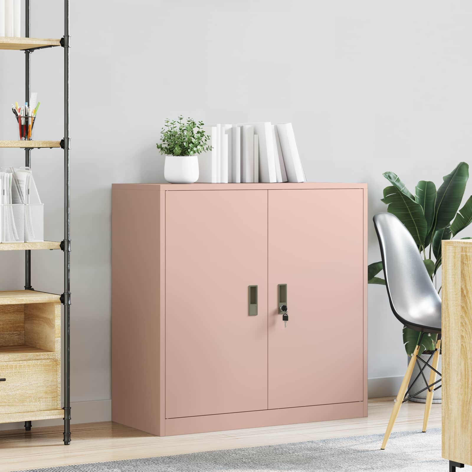 vidaXL Szafka do przechowywania Różowy 90 x 40 x 90 cm Stal