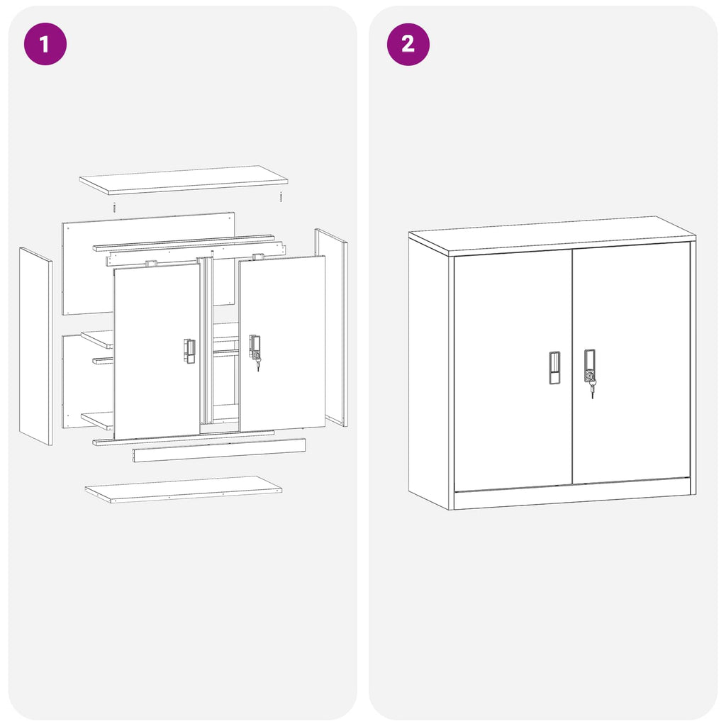 vidaXL Szafka do przechowywania Biały 90 x 40 x 90 cm Stal