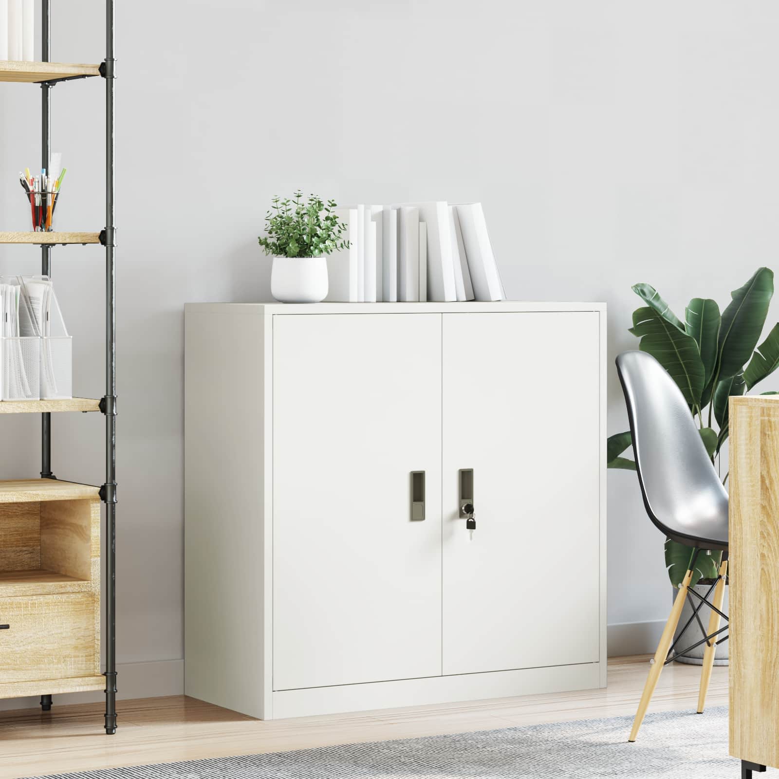vidaXL Szafka do przechowywania Biały 90 x 40 x 90 cm Stal