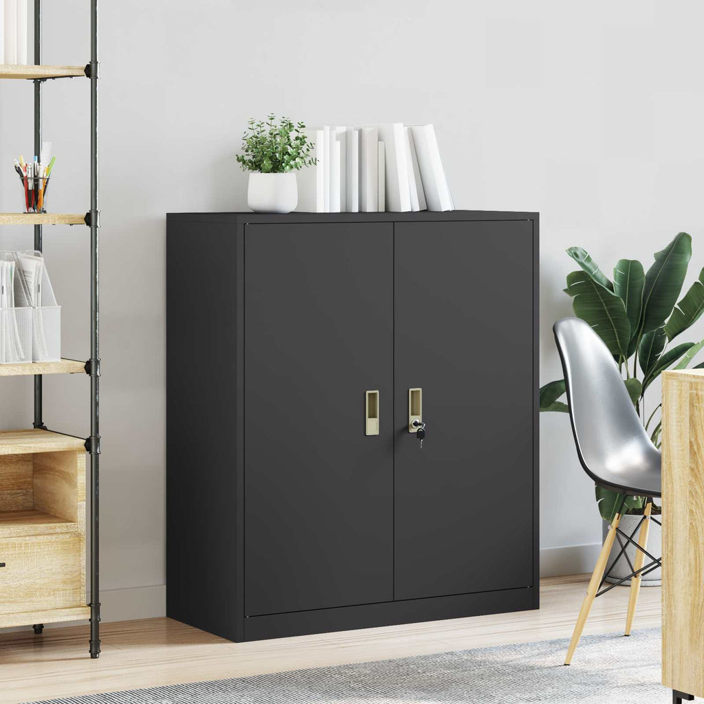 vidaXL Szafka do przechowywania Czarny 90 x 40 x 105 cm Stal