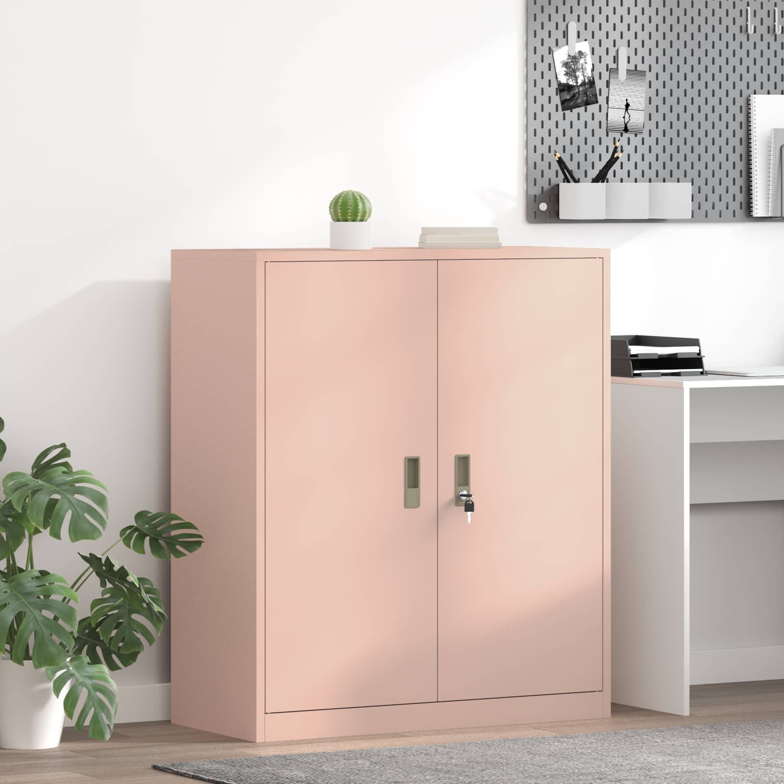 vidaXL Szafka do przechowywania Różowy 90 x 40 x 105 cm Stal