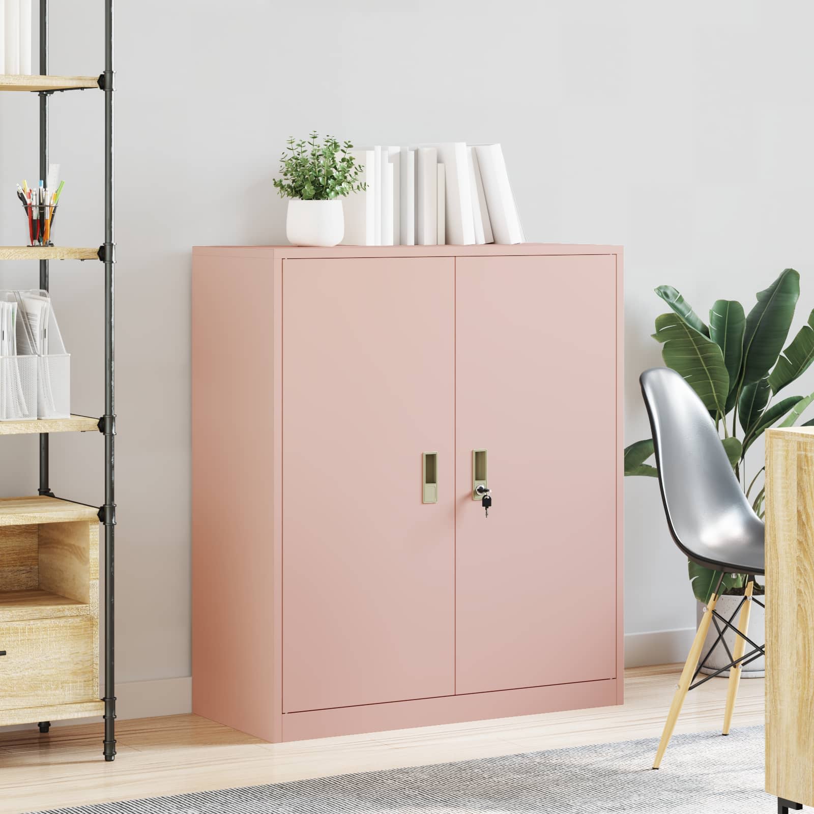 vidaXL Szafka do przechowywania Różowy 90 x 40 x 105 cm Stal