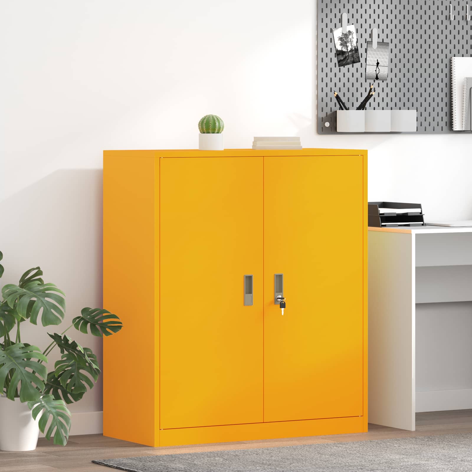 vidaXL Szafka do przechowywania Musztardowy Żółty 90 x 40 x 105 cm
