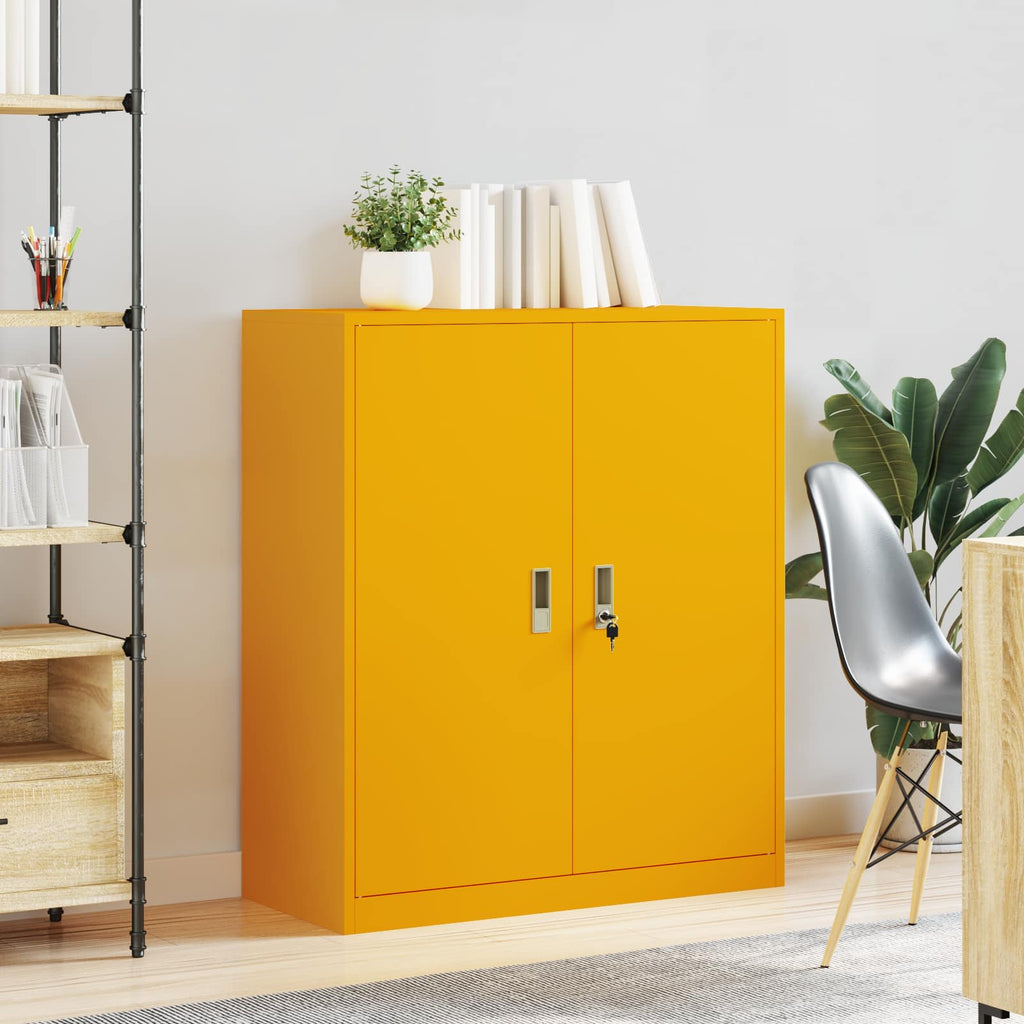 vidaXL Szafka do przechowywania Musztardowy Żółty 90 x 40 x 105 cm