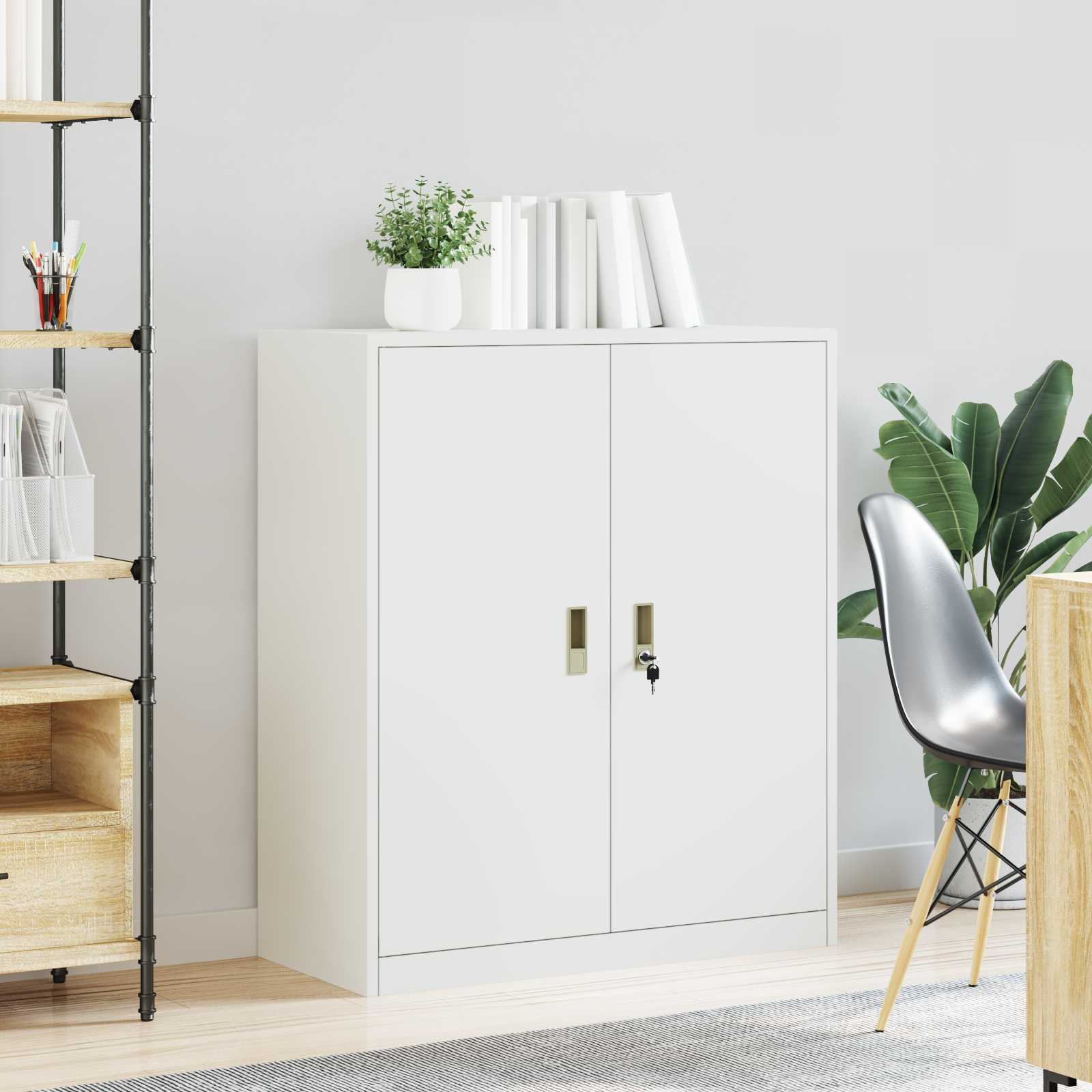vidaXL Szafka do przechowywania Biały 90 x 40 x 105 cm Stal