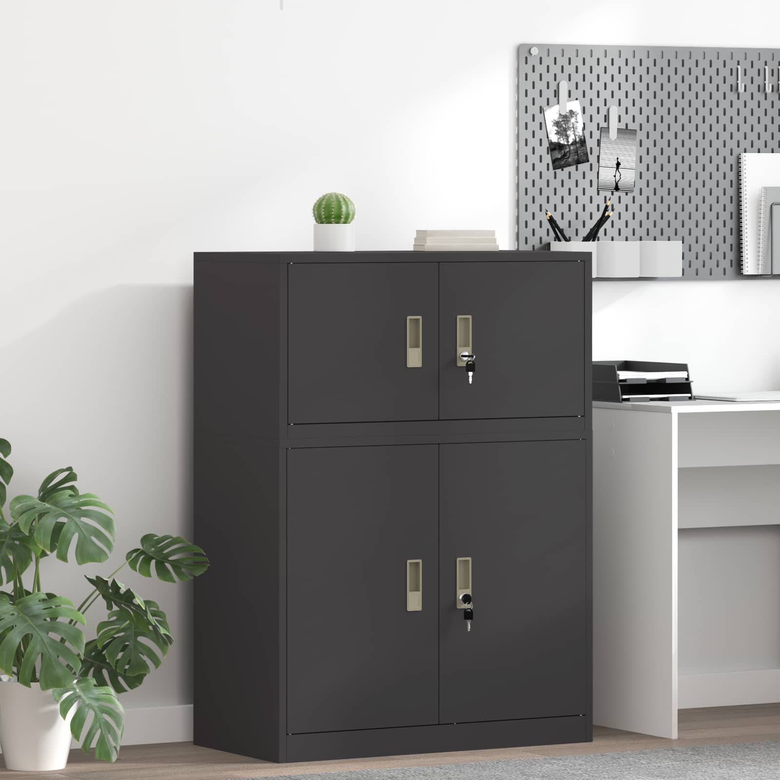 vidaXL Szafka do przechowywania Czarny 80 x 40 x 40 cm Stal