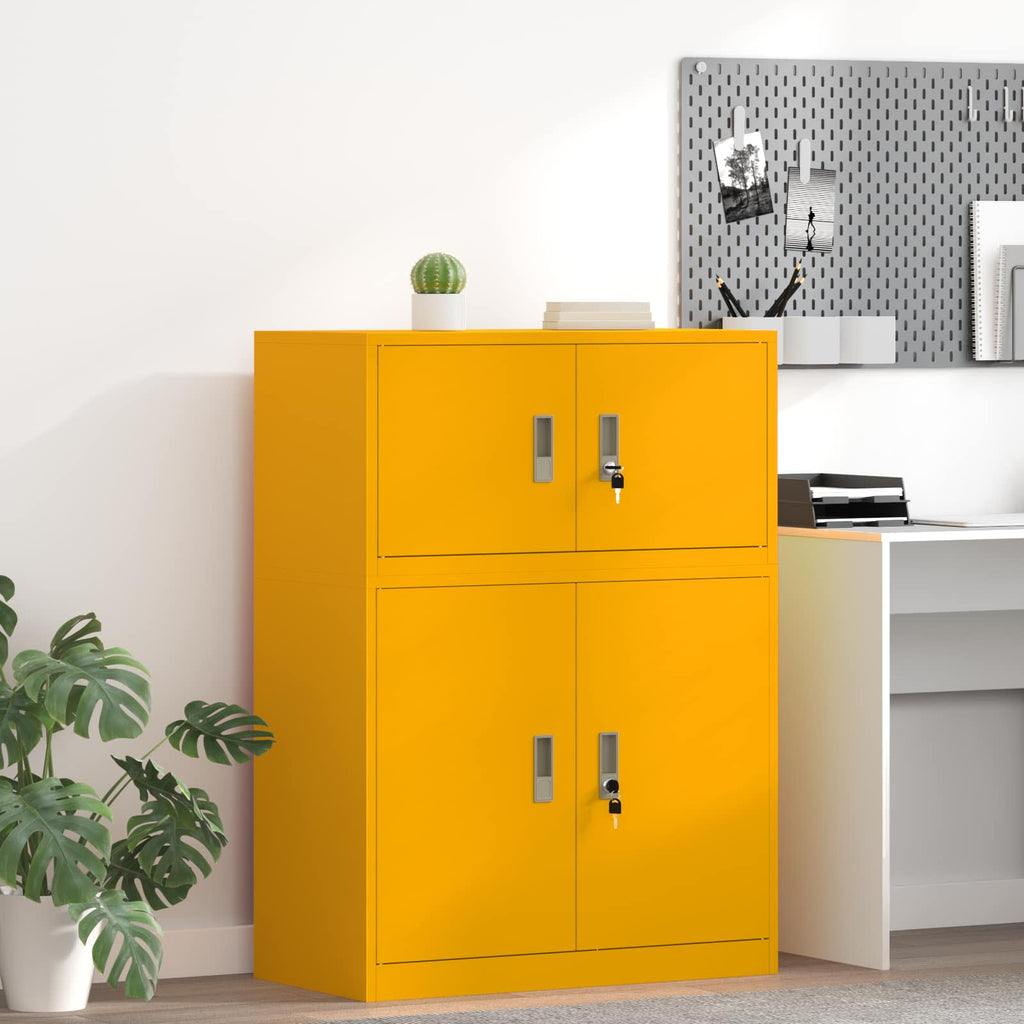 vidaXL Szafka do przechowywania Musztardowy Żółty 80 x 40 x 40 cm Stal