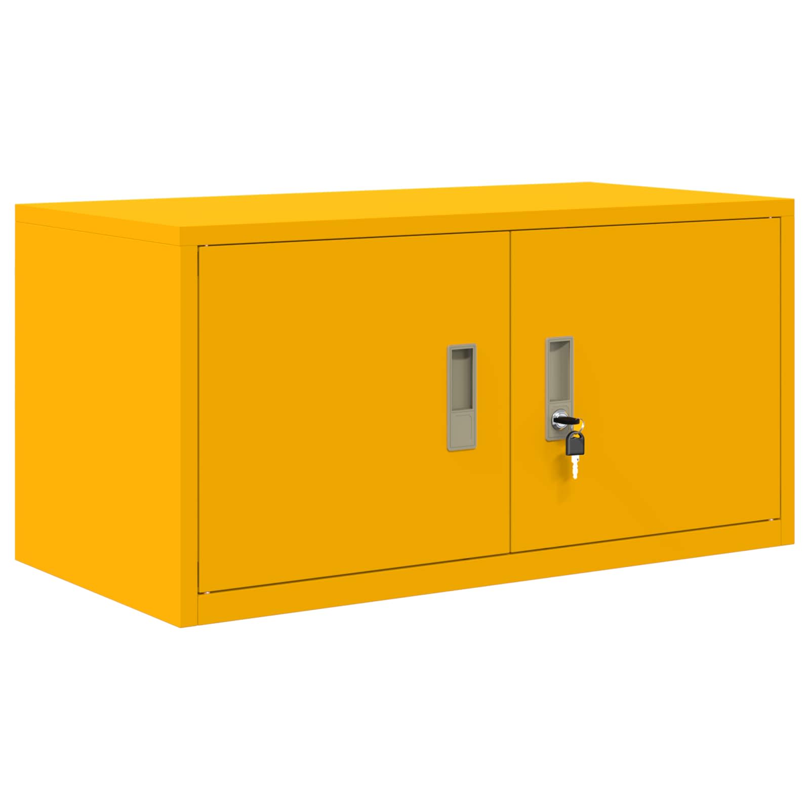 vidaXL Szafka do przechowywania Musztardowy Żółty 80 x 40 x 40 cm Stal