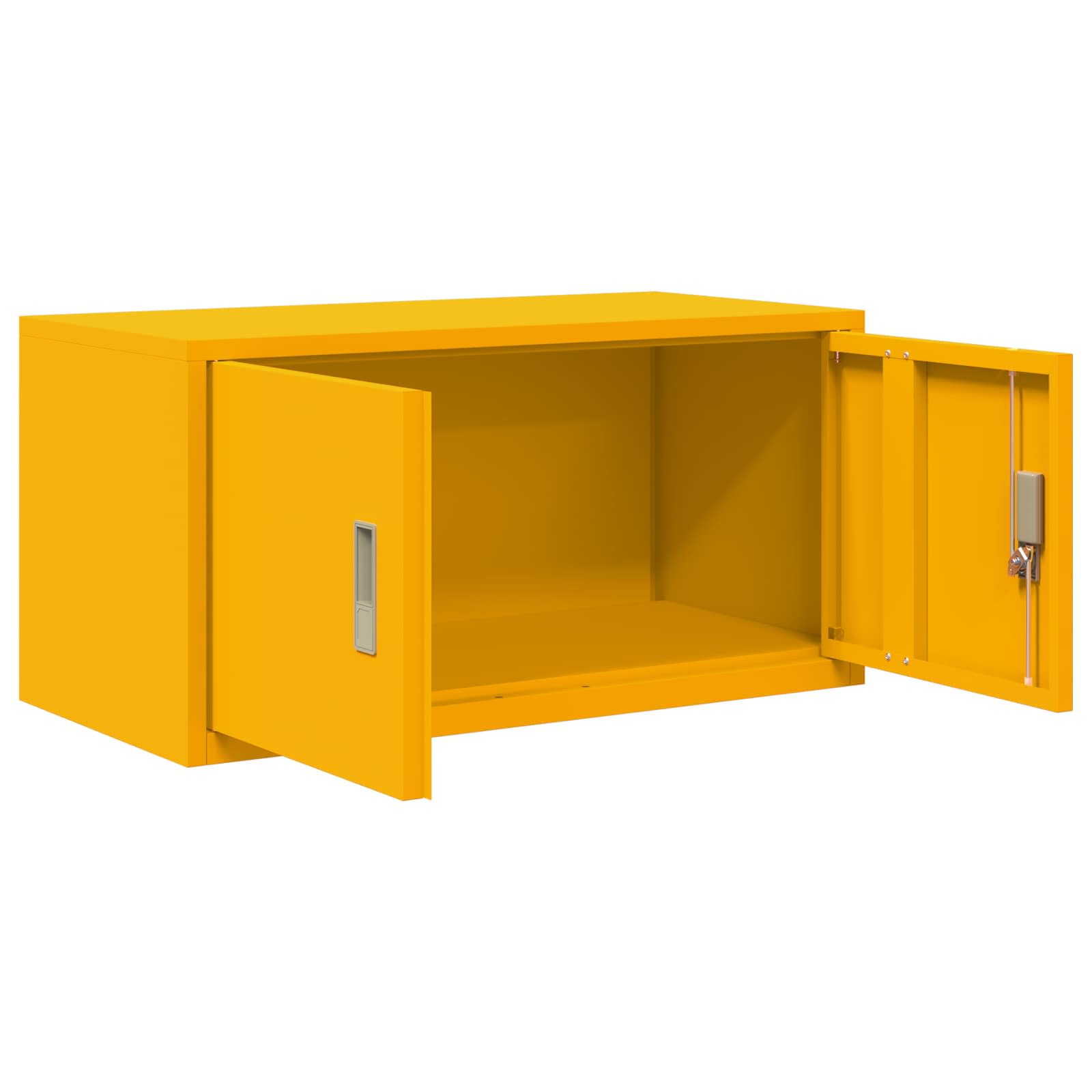 vidaXL Szafka do przechowywania Musztardowy Żółty 80 x 40 x 40 cm Stal