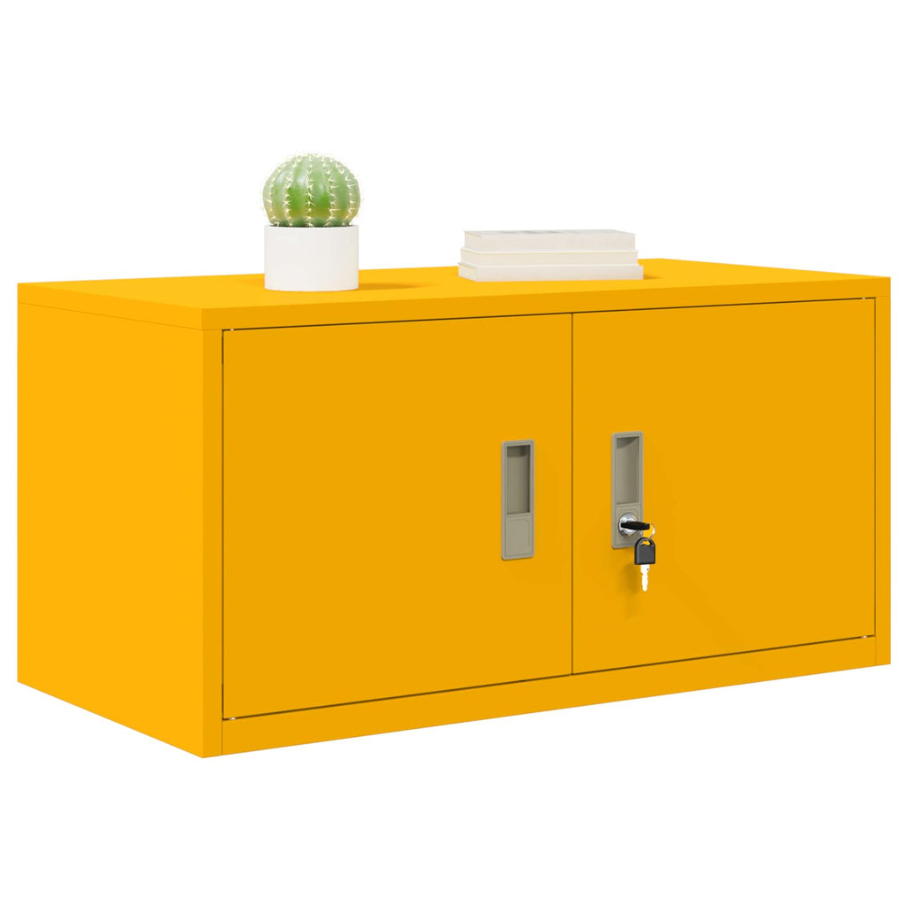 vidaXL Szafka do przechowywania Musztardowy Żółty 80 x 40 x 40 cm Stal