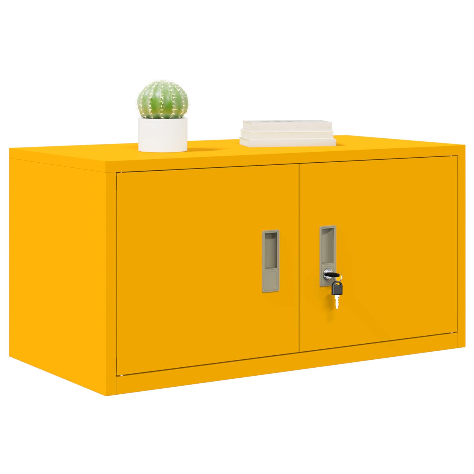 vidaXL Szafka do przechowywania Musztardowy Żółty 80 x 40 x 40 cm Stal