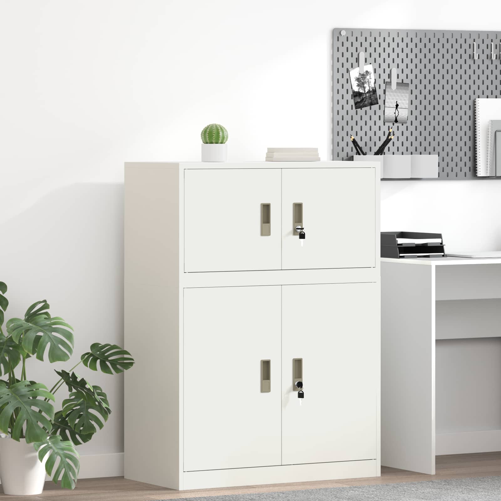 vidaXL Szafka do przechowywania Biały 80 x 40 x 40 cm Stal