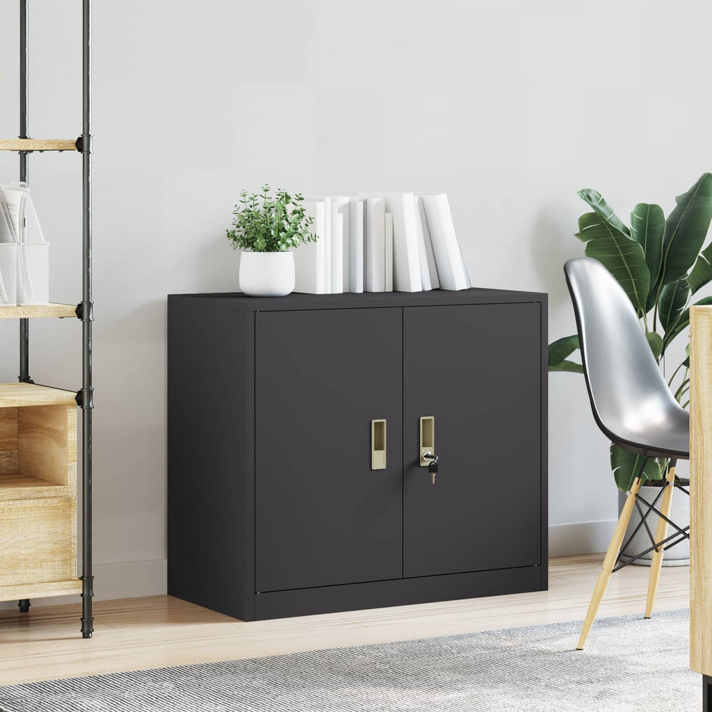 vidaXL Szafka do przechowywania Czarny 80 x 40 x 70 cm Stal
