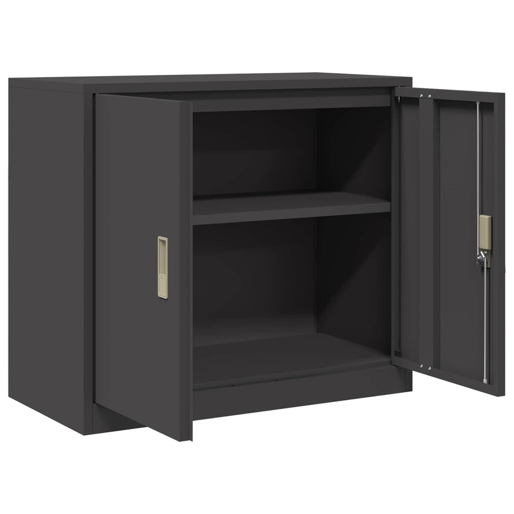 vidaXL Szafka do przechowywania Czarny 80 x 40 x 70 cm Stal