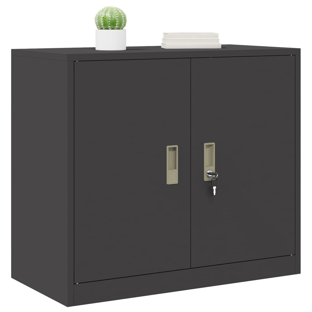 vidaXL Szafka do przechowywania Czarny 80 x 40 x 70 cm Stal