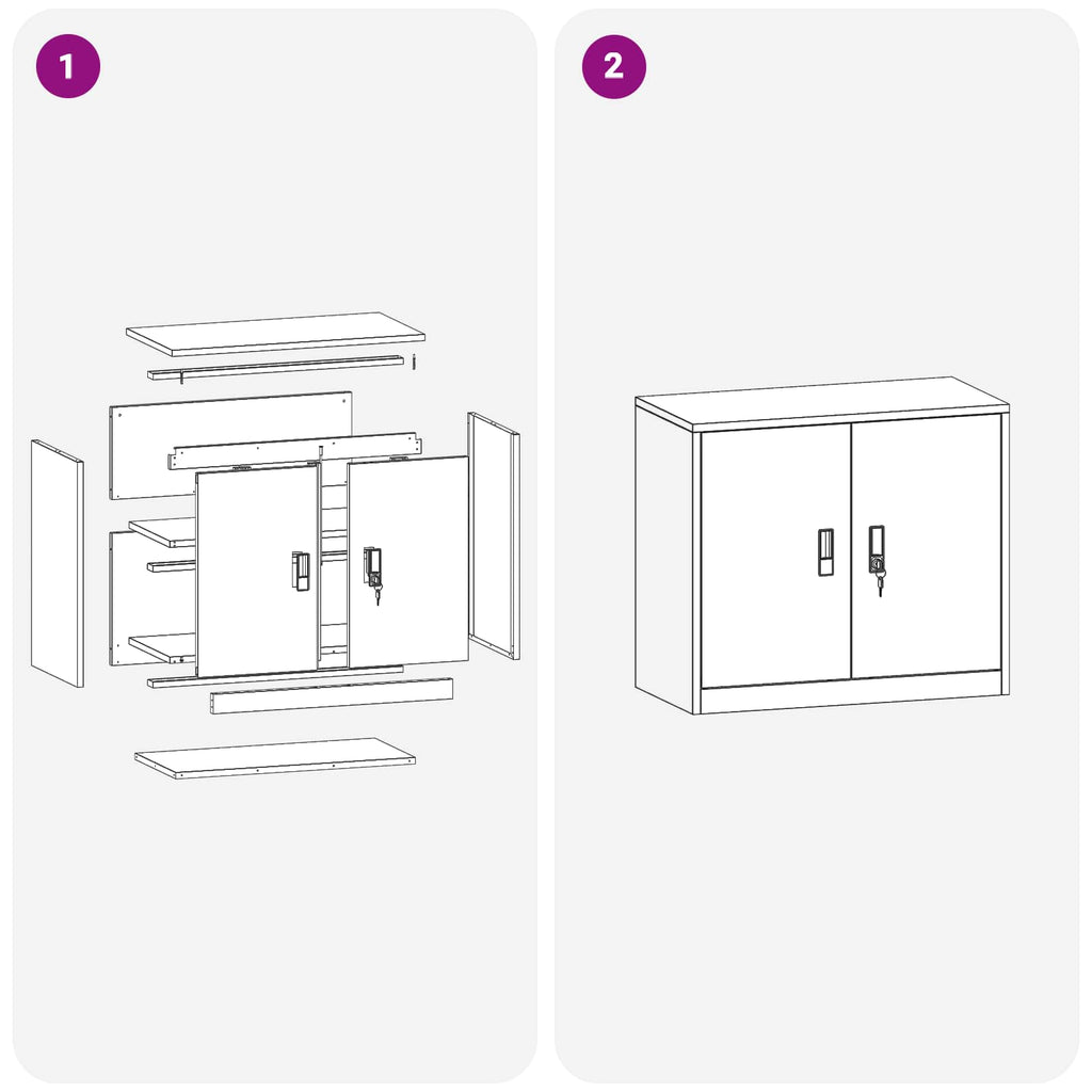 vidaXL Szafka do przechowywania Różowy 80 x 40 x 70 cm Stal