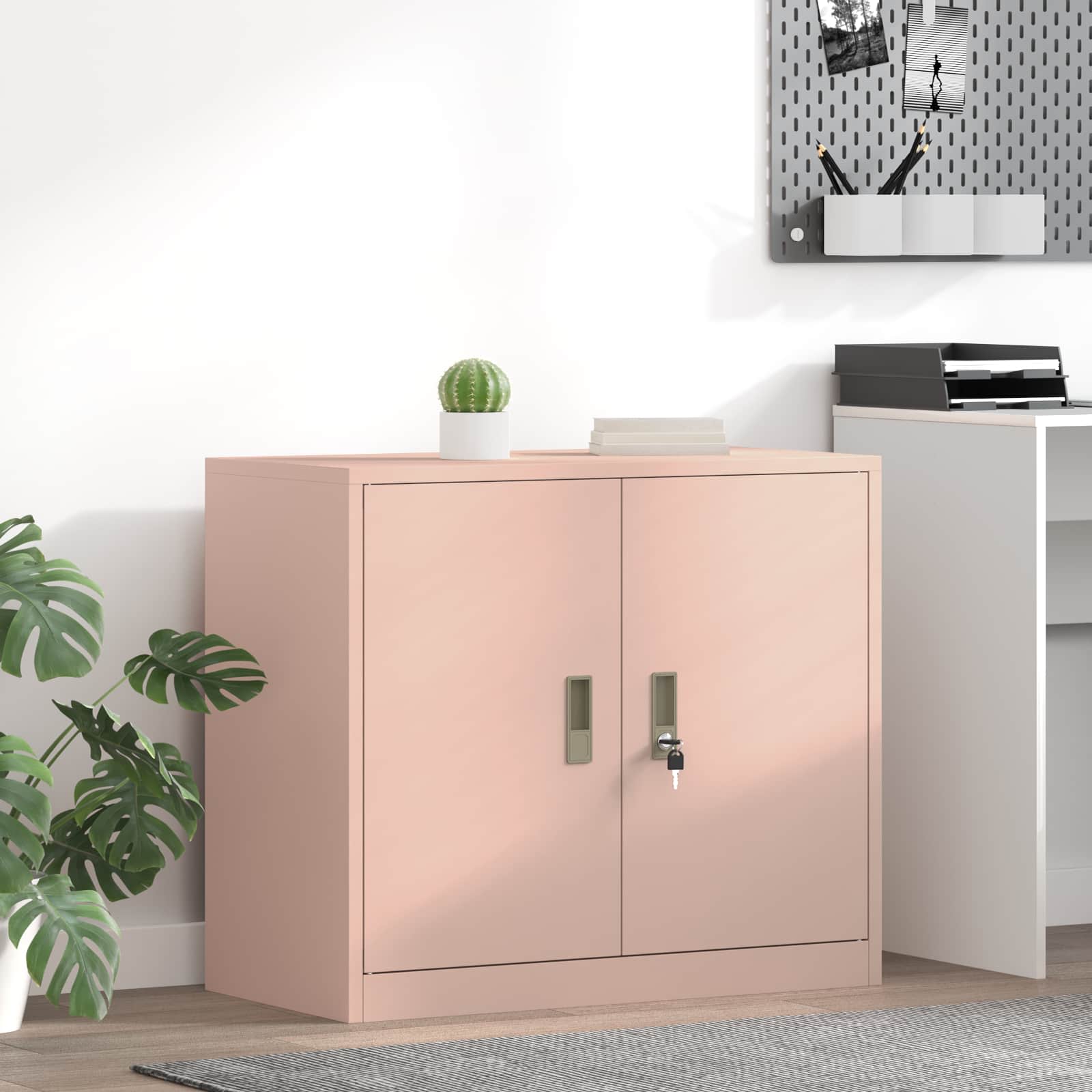 vidaXL Szafka do przechowywania Różowy 80 x 40 x 70 cm Stal
