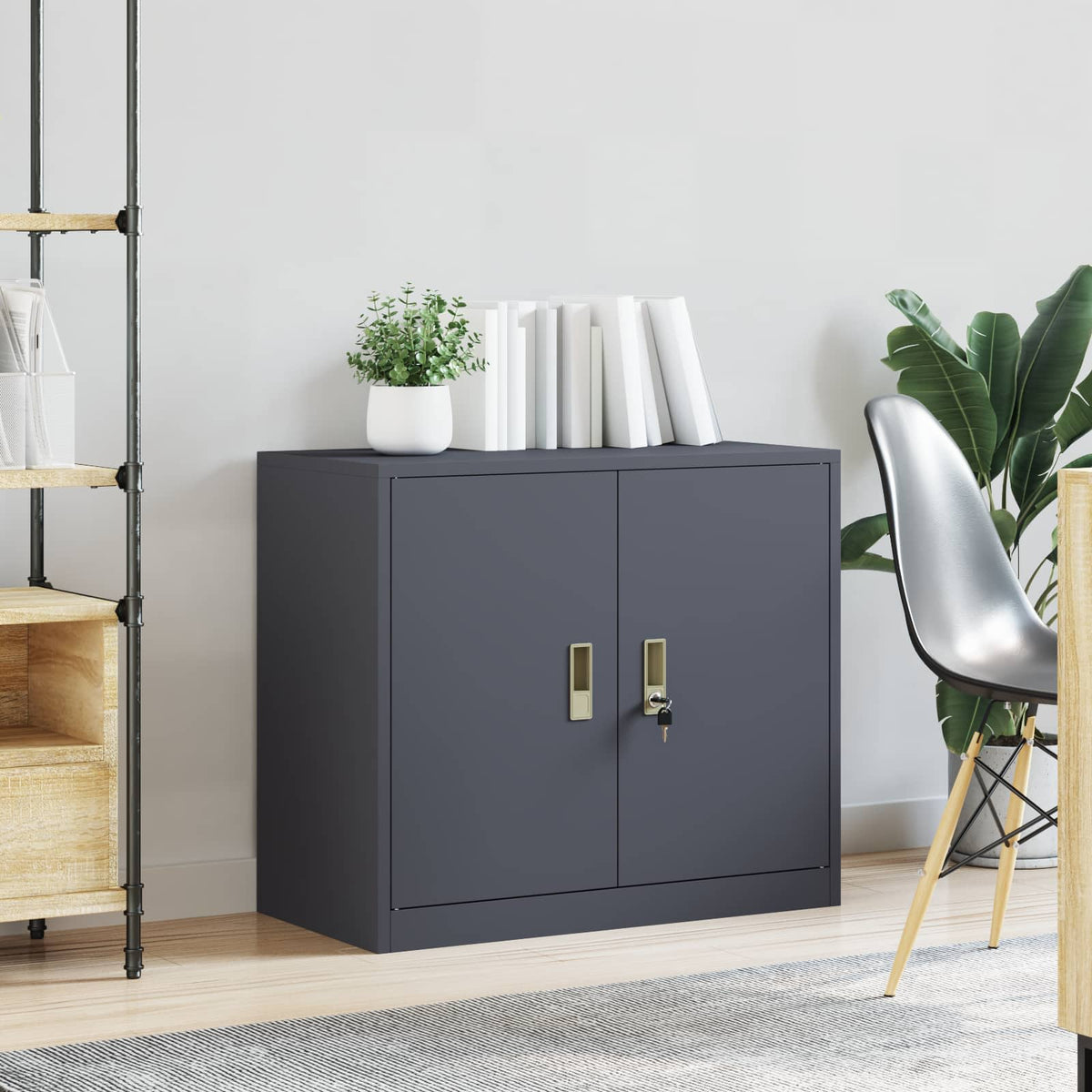 vidaXL Szafka do przechowywania Antracyt 80 x 40 x 70 cm Stal