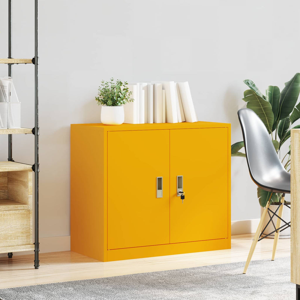 vidaXL Szafka do przechowywania Musztardowy Żółty 80 x 40 x 70 cm Stal