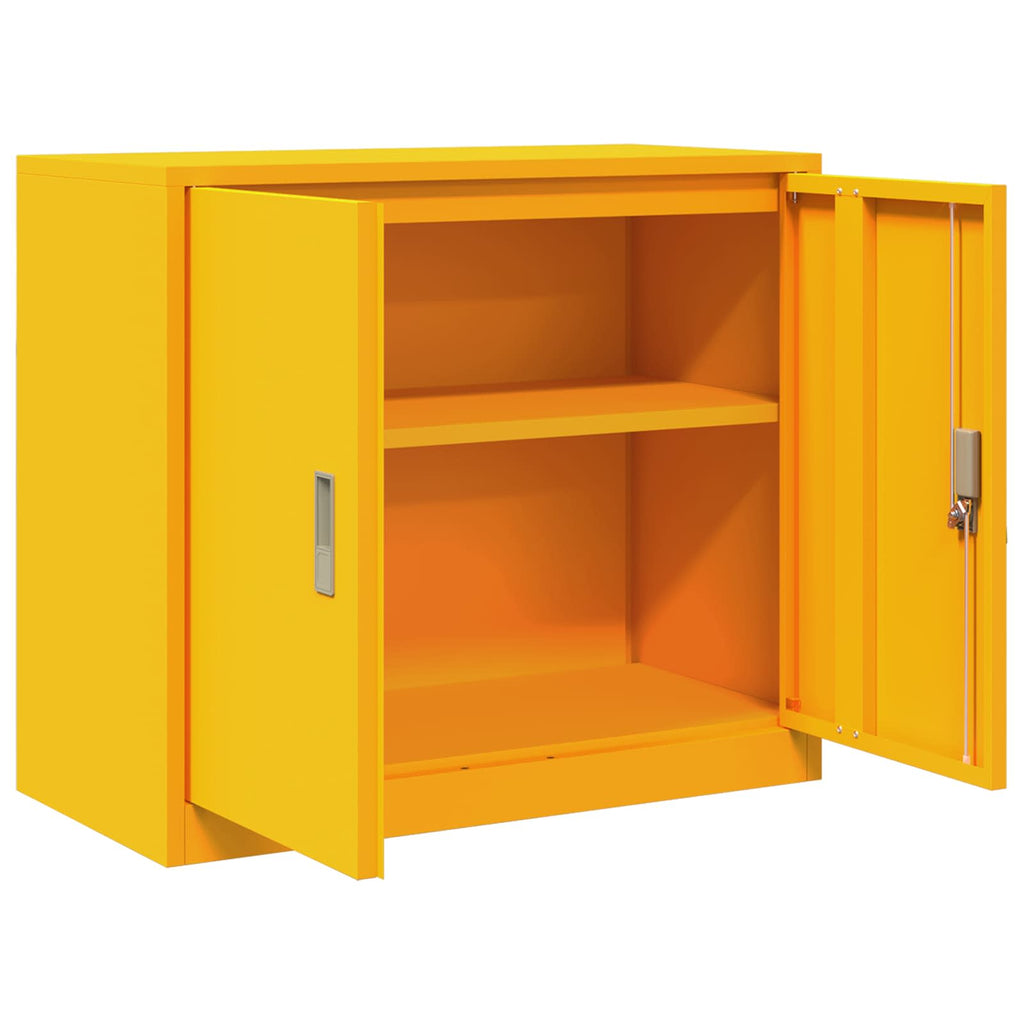 vidaXL Szafka do przechowywania Musztardowy Żółty 80 x 40 x 70 cm Stal