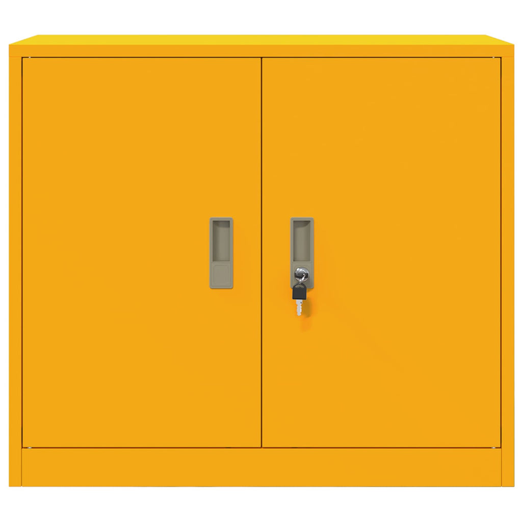 vidaXL Szafka do przechowywania Musztardowy Żółty 80 x 40 x 70 cm Stal