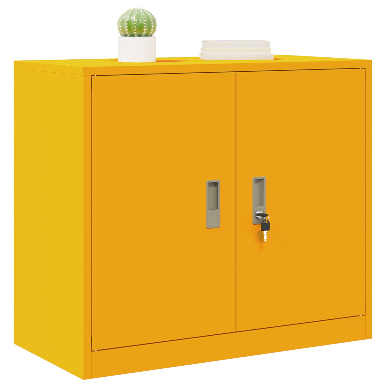 vidaXL Szafka do przechowywania Musztardowy Żółty 80 x 40 x 70 cm Stal