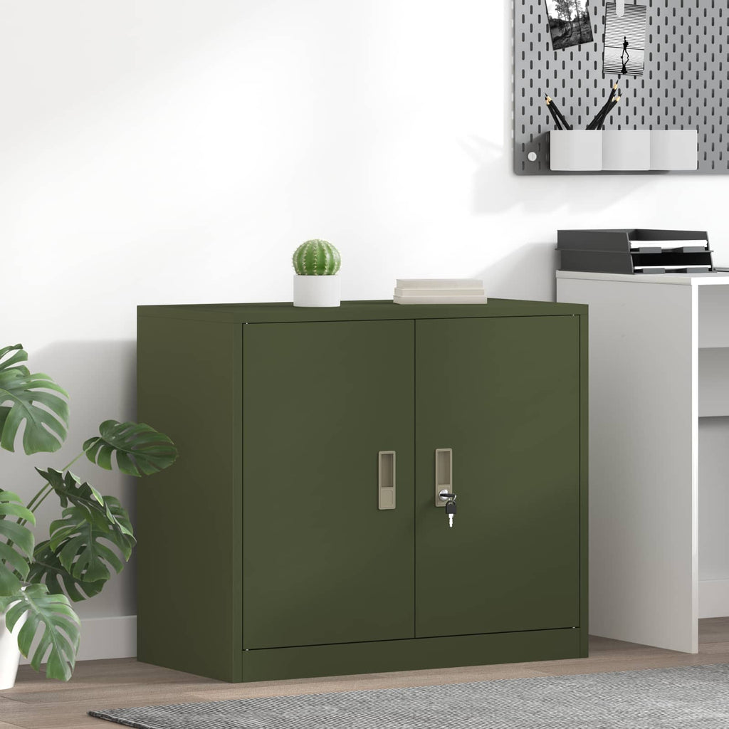 vidaXL Szafka do przechowywania Zielony oliwkowy 80 x 40 x 70 cm Stal
