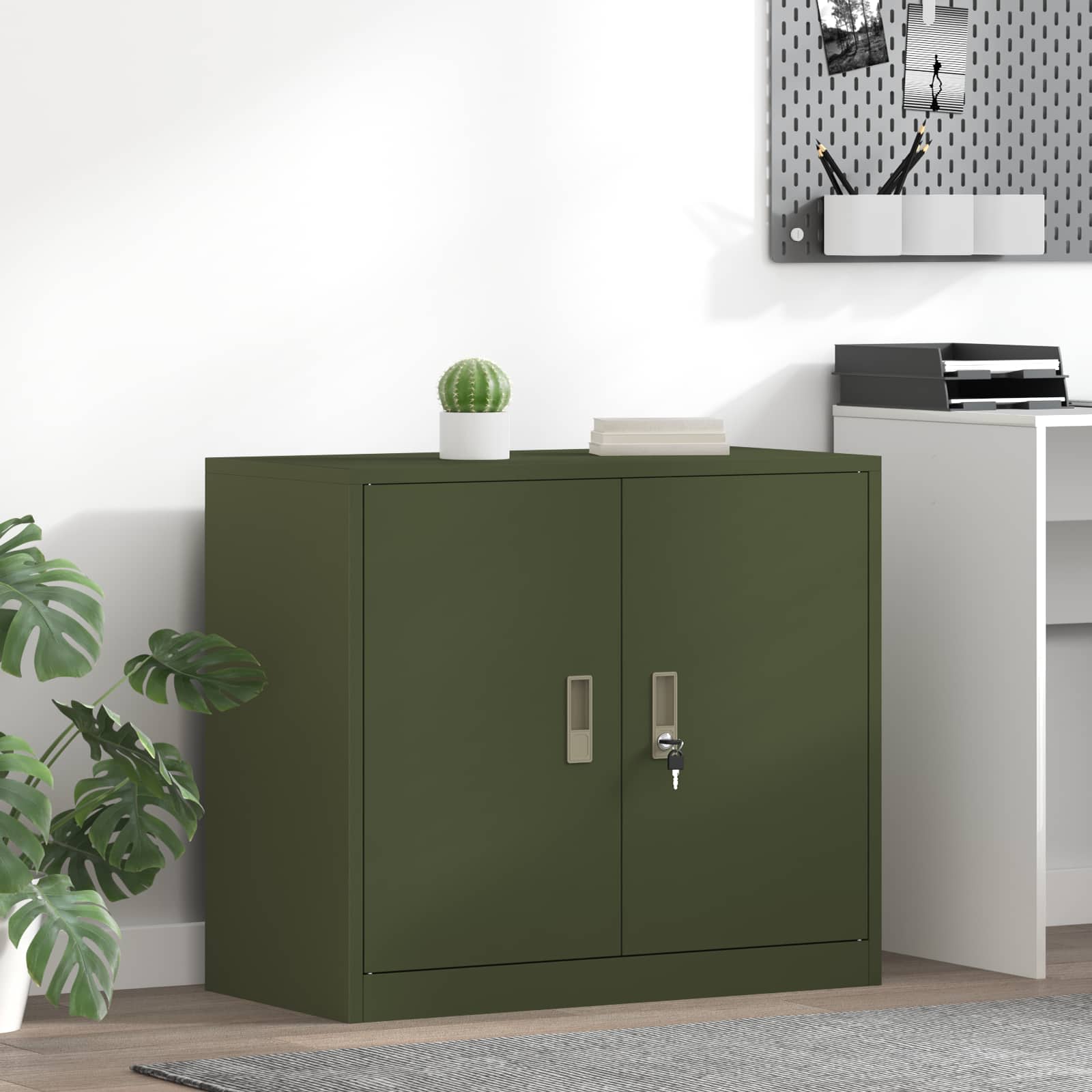 vidaXL Szafka do przechowywania Zielony oliwkowy 80 x 40 x 70 cm Stal
