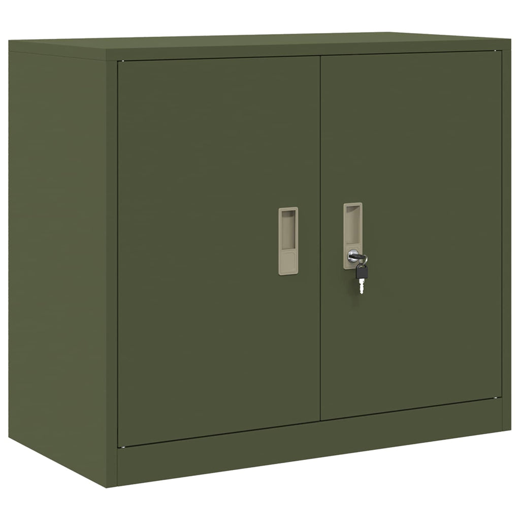 vidaXL Szafka do przechowywania Zielony oliwkowy 80 x 40 x 70 cm Stal