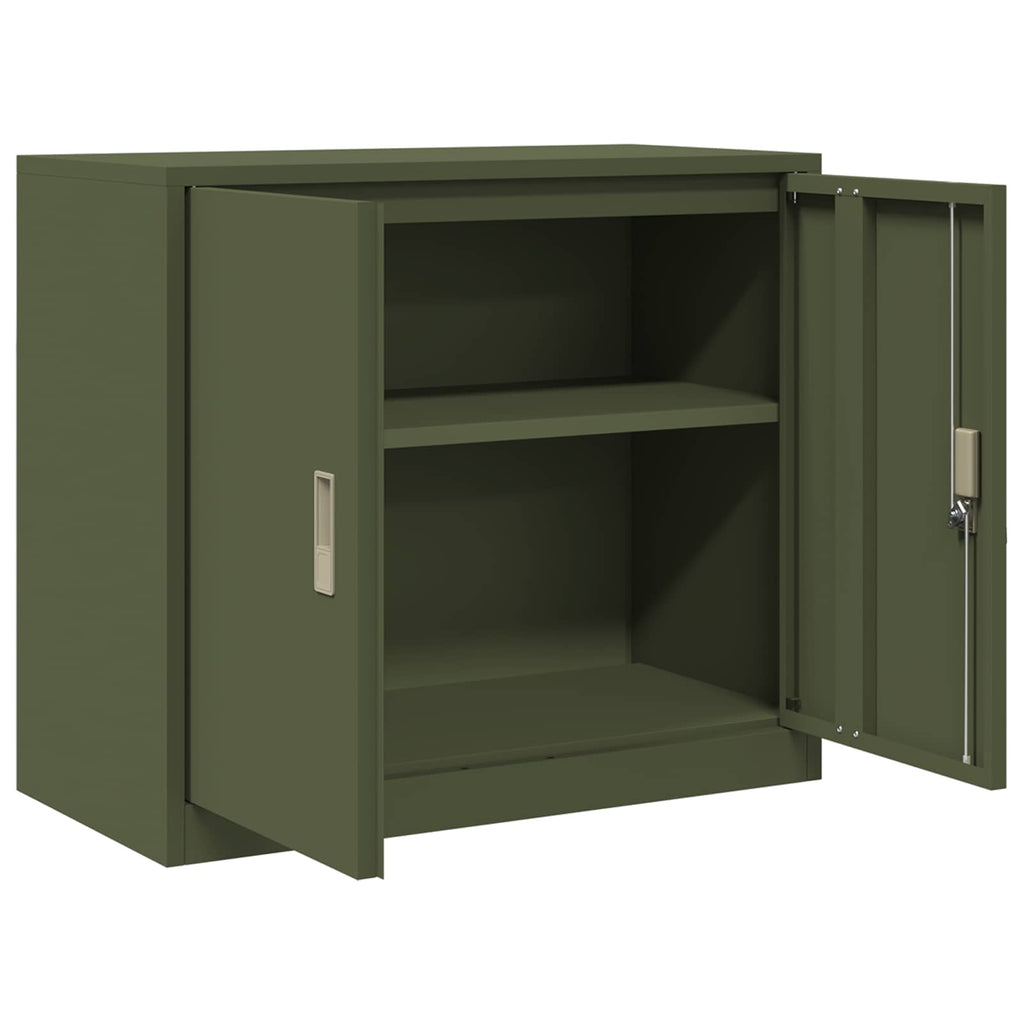 vidaXL Szafka do przechowywania Zielony oliwkowy 80 x 40 x 70 cm Stal