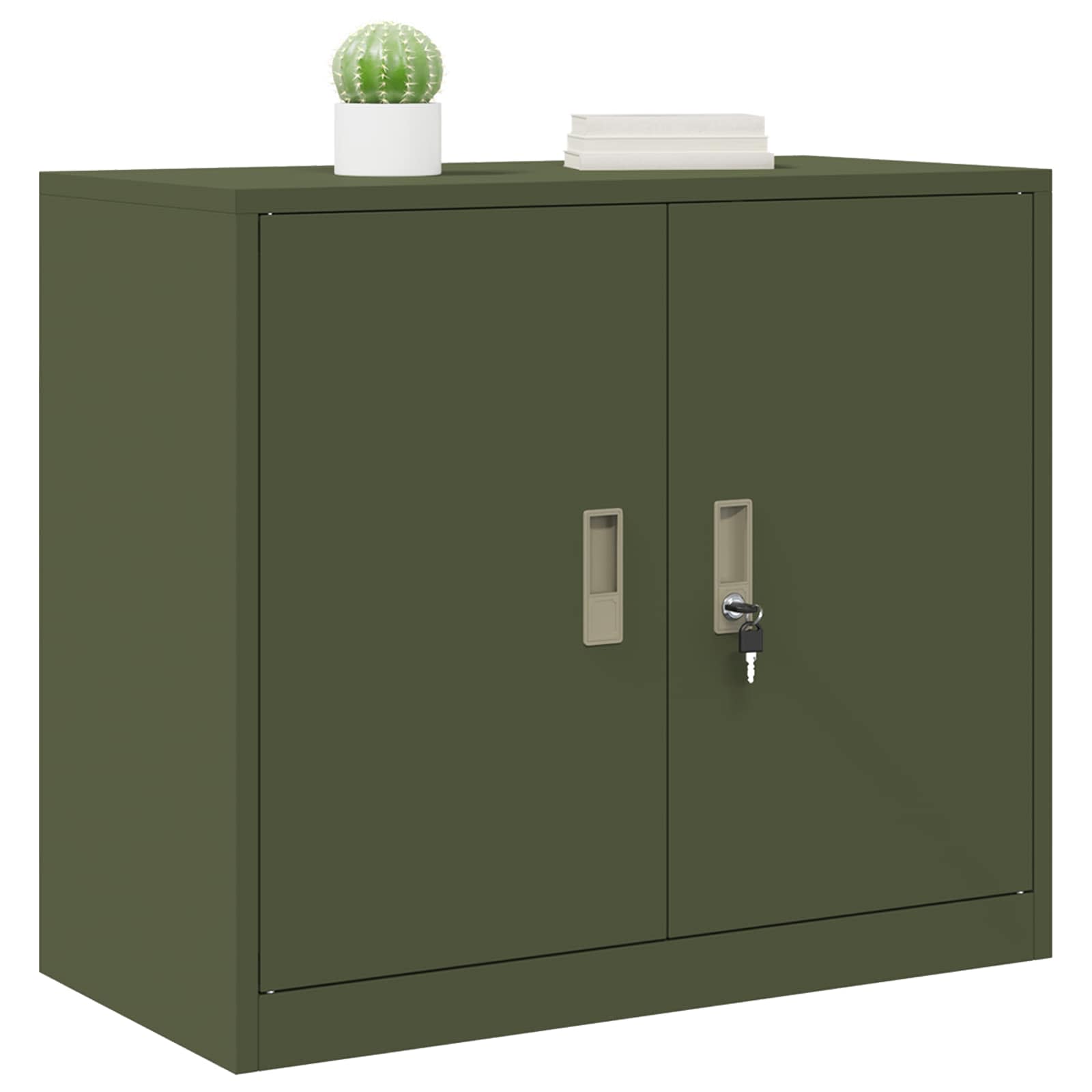vidaXL Szafka do przechowywania Zielony oliwkowy 80 x 40 x 70 cm Stal
