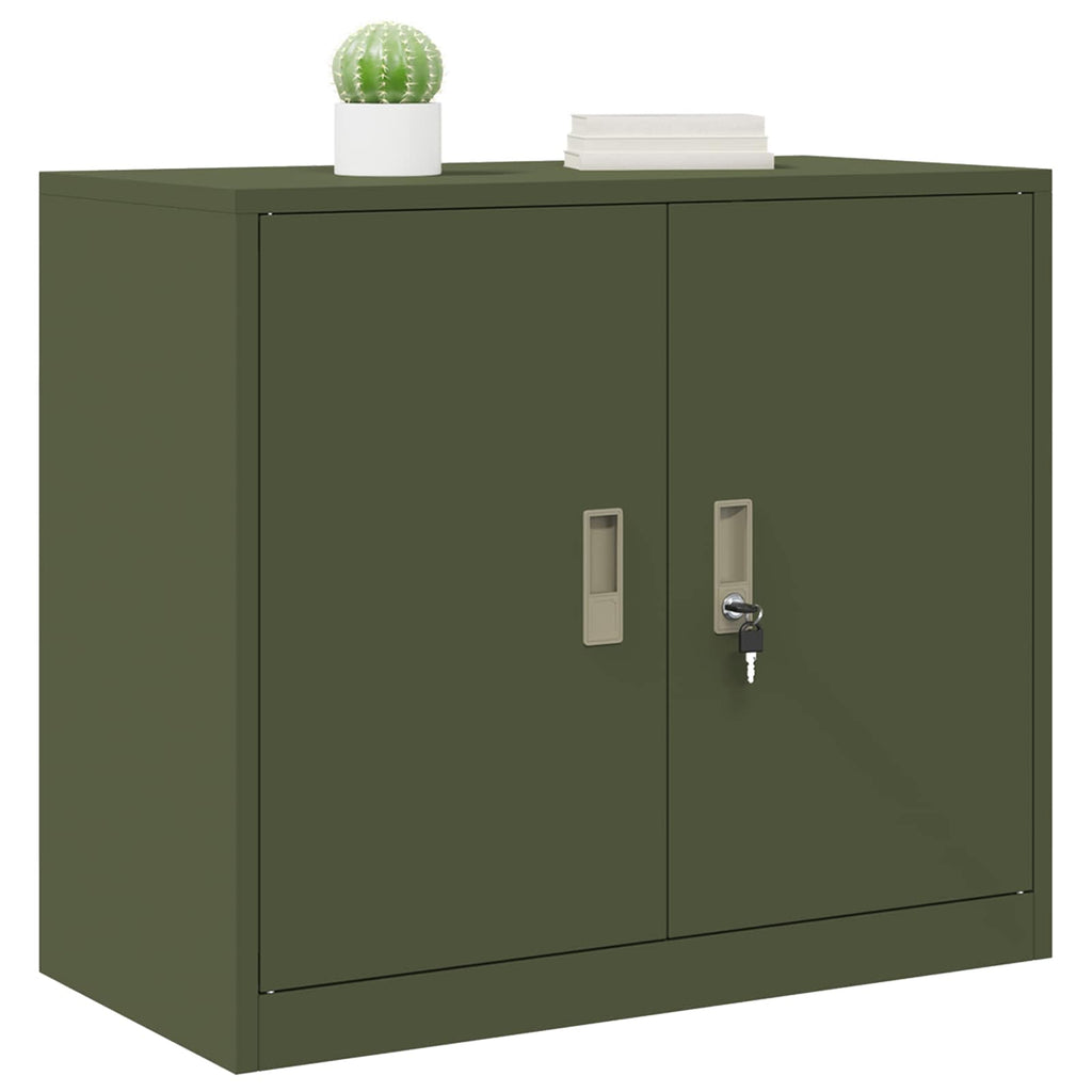 vidaXL Szafka do przechowywania Zielony oliwkowy 80 x 40 x 70 cm Stal