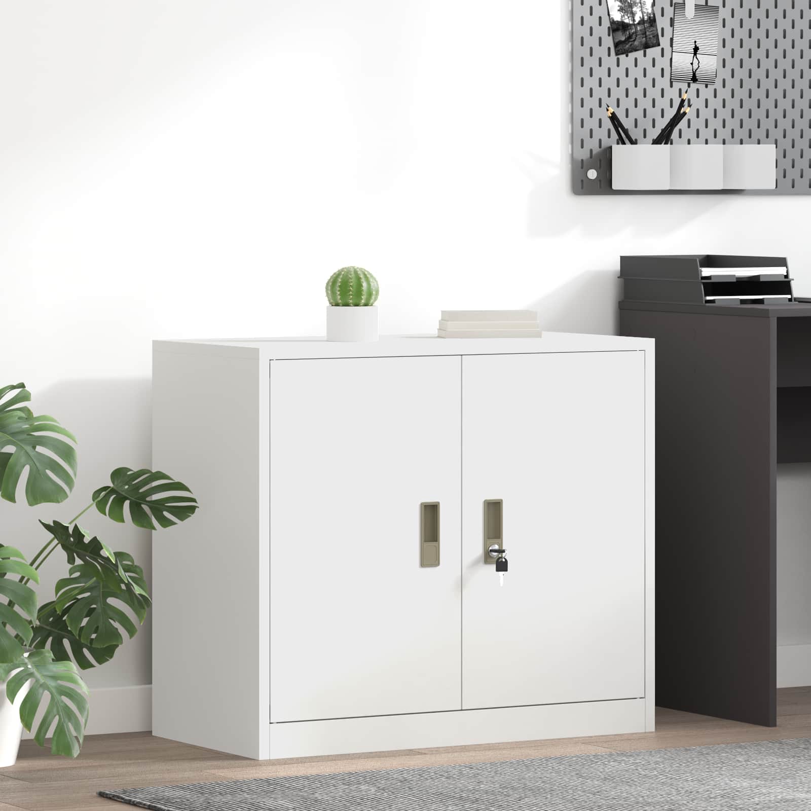 vidaXL Szafka do przechowywania Biały 80 x 40 x 70 cm Stal