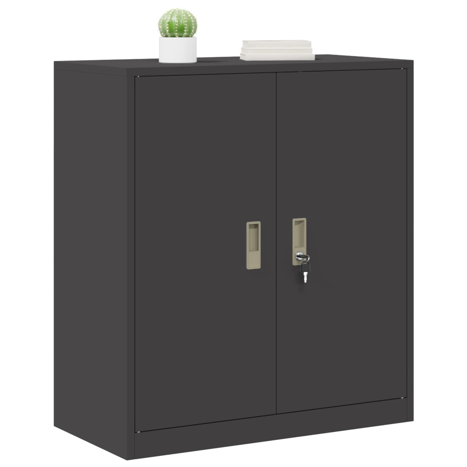 vidaXL Szafka do przechowywania Czarny 80 x 40 x 90 cm Stal