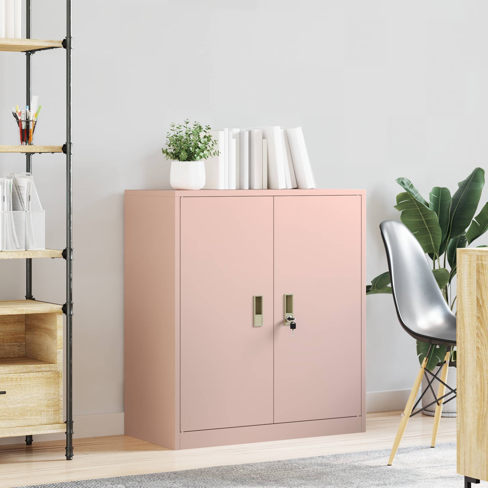 vidaXL Szafka do przechowywania Różowy 80 x 40 x 90 cm Stal