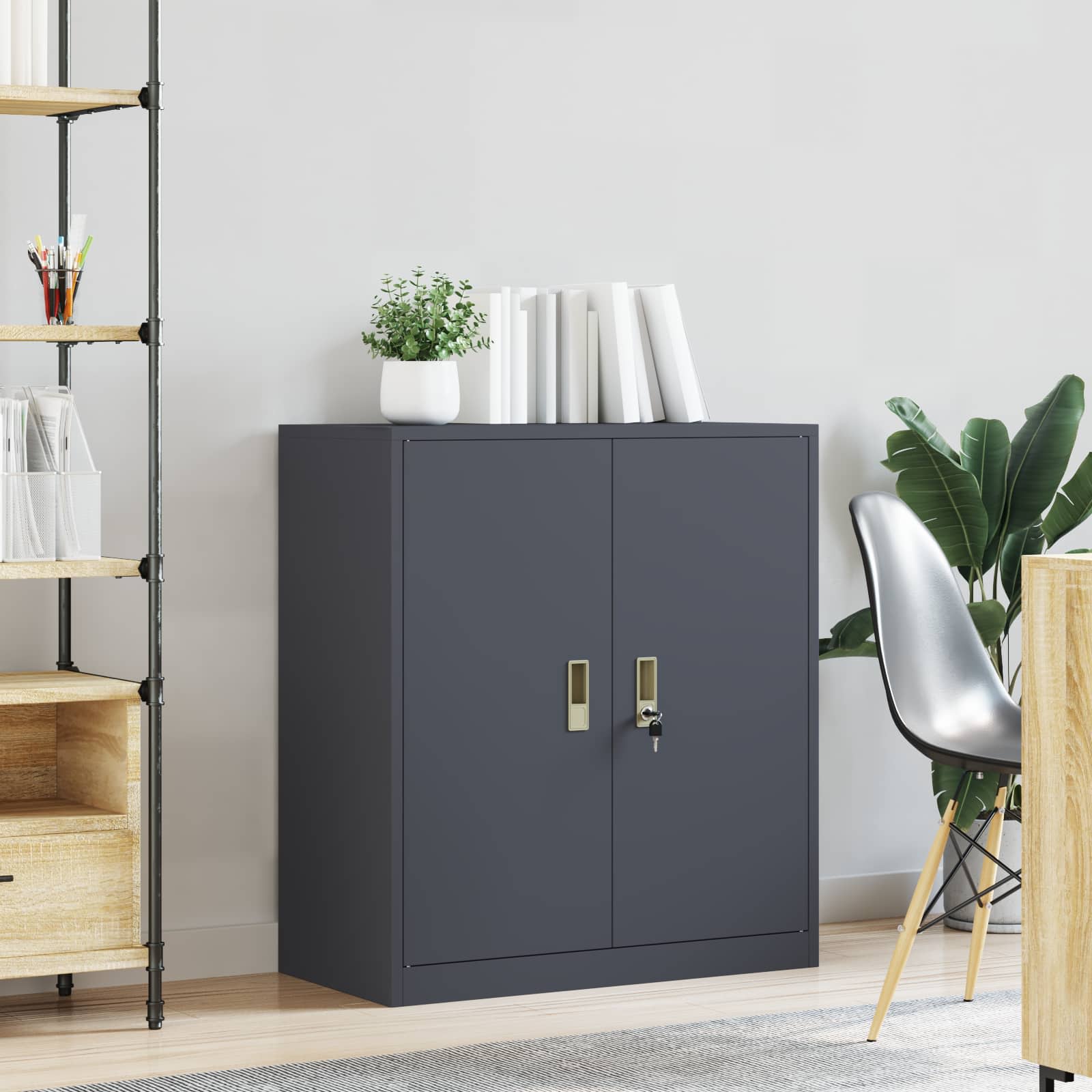 vidaXL Szafka do przechowywania Antracyt 80 x 40 x 90 cm Stal